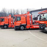 Anreihung von Autotransportern Nahaufnahme.