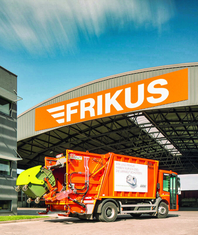 FRIKUS Abfallsammelfahrzeug am Firmengelände FRIKUS in Premstätten.